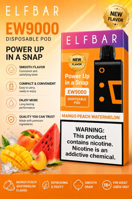 ELFBAR EW9000 Disposable Pod – Mango Peach Watermelon