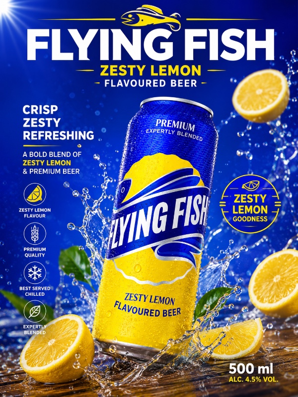 Flying Fish Zesty Lemon Flavoured Beer 500ml
