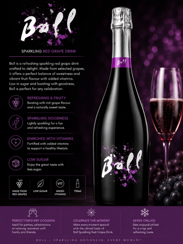 Boll Sparkling Red Grape Drink 