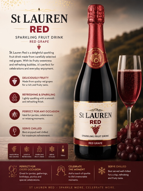 St Lauren Red Sparkling Fruit Drink 