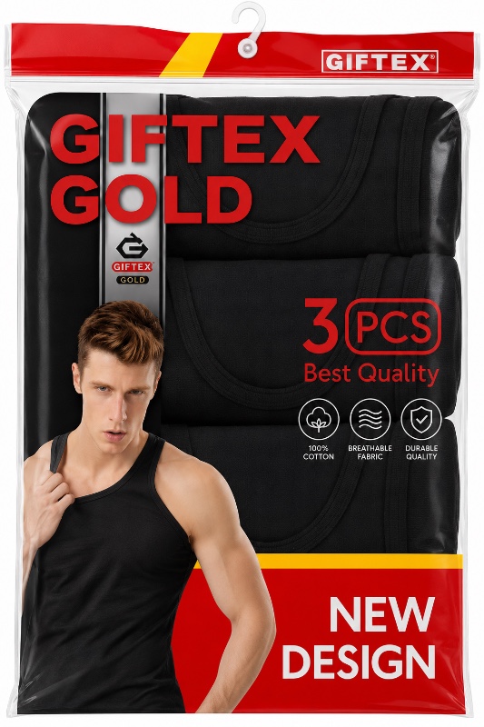 GIFTEX GOLD Men's Vest (3 Pieces)